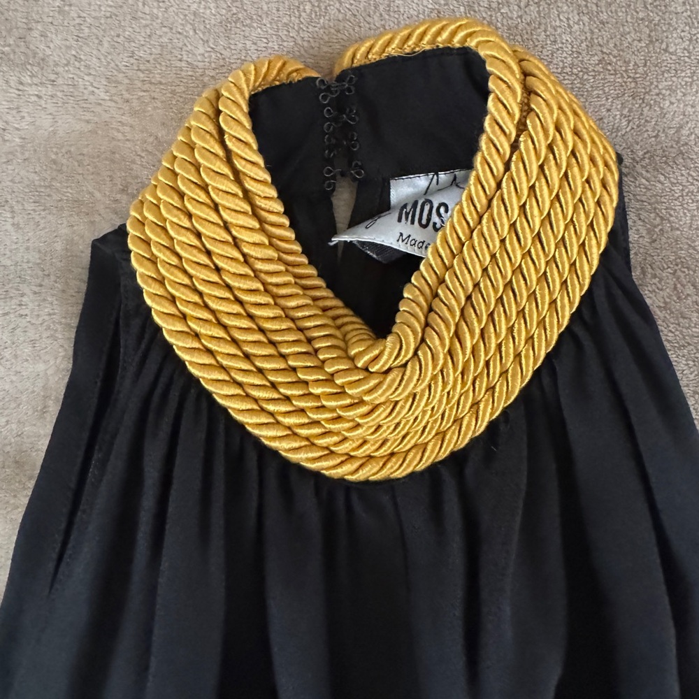 Moschino Cheap & Chic Gold Rope Halter Mini Dress - Picture 7 of 16